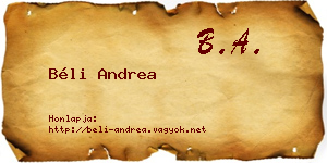 Béli Andrea névjegykártya